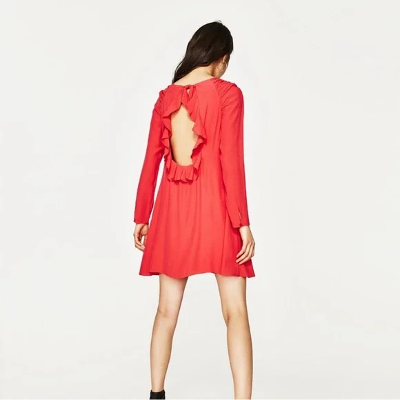 Zara Trafulac Collection Ruffle Open Back Dress - Picture 2 of 6